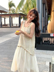 Summer Sequin Embroidered Vintage Dress