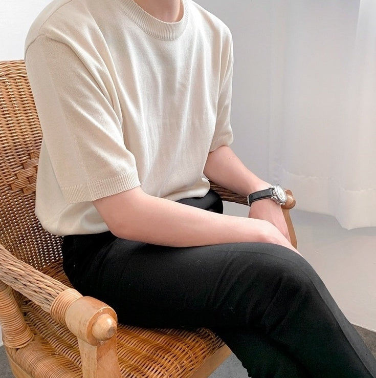 Summer Short Sleeve Knitted T-Shirt
