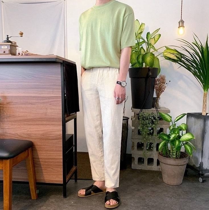 Summer Short Sleeve Knitted T-Shirt