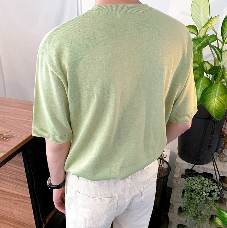 Summer Short Sleeve Knitted T-Shirt