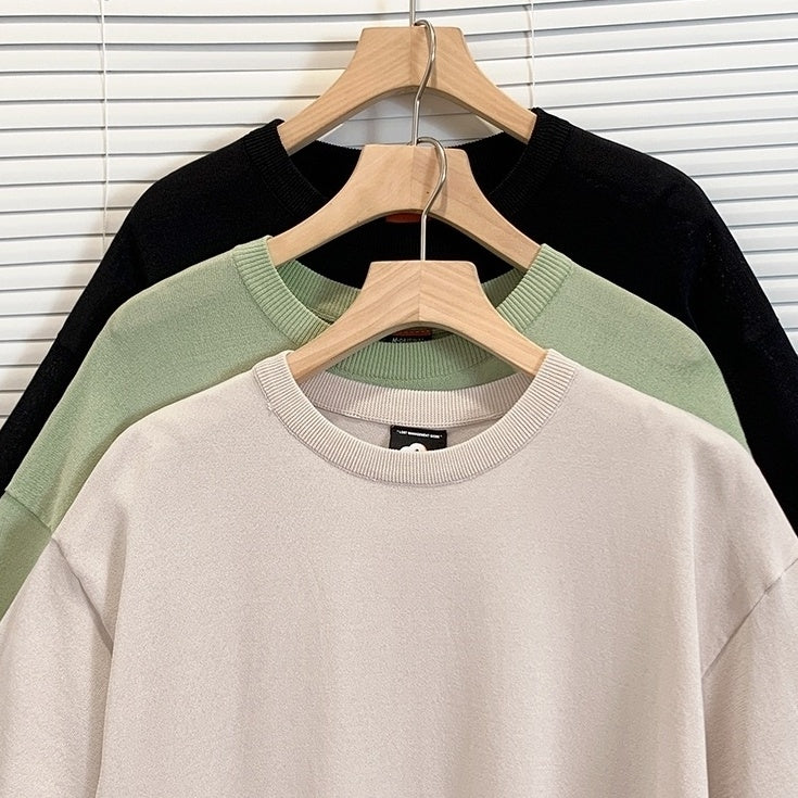Summer Short Sleeve Knitted T-Shirt