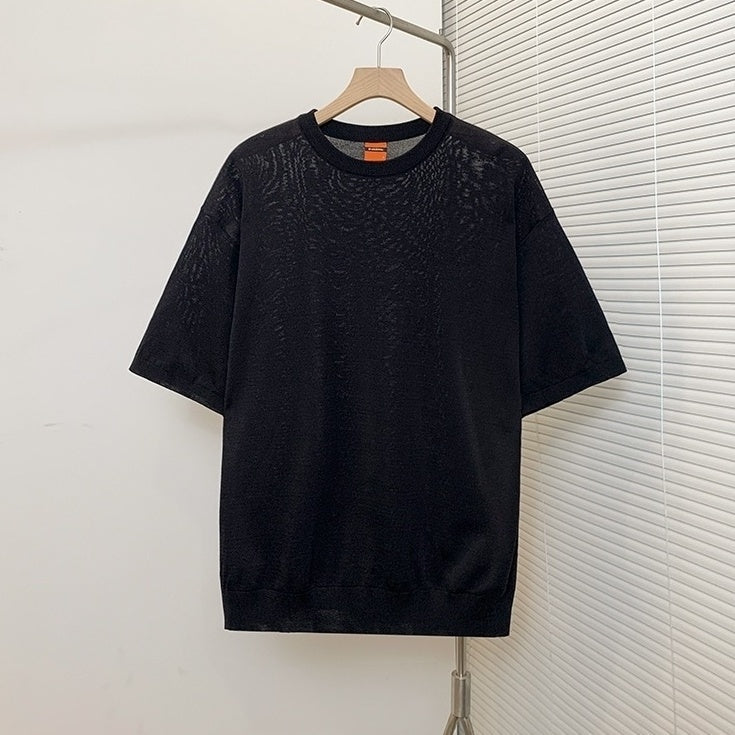Summer Short Sleeve Knitted T-Shirt