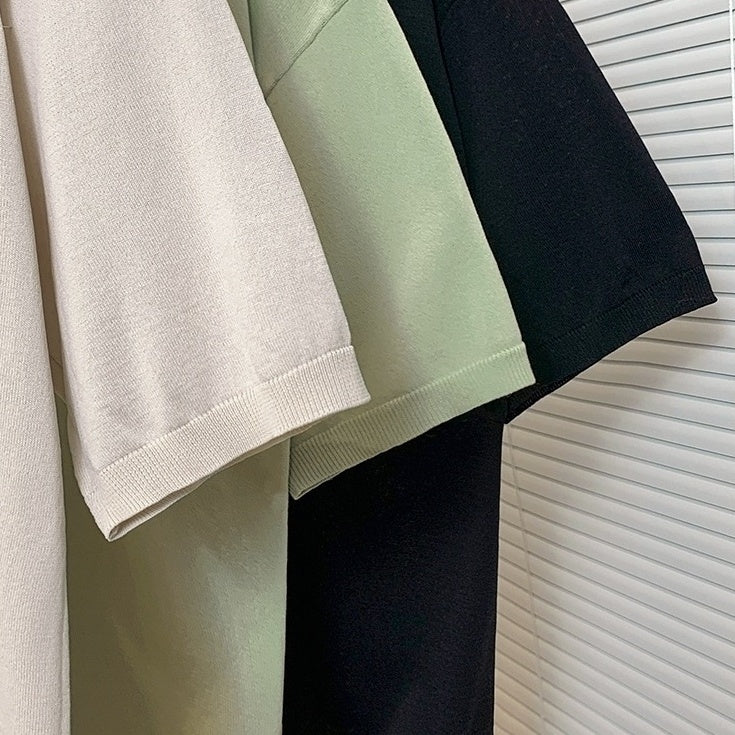 Summer Short Sleeve Knitted T-Shirt