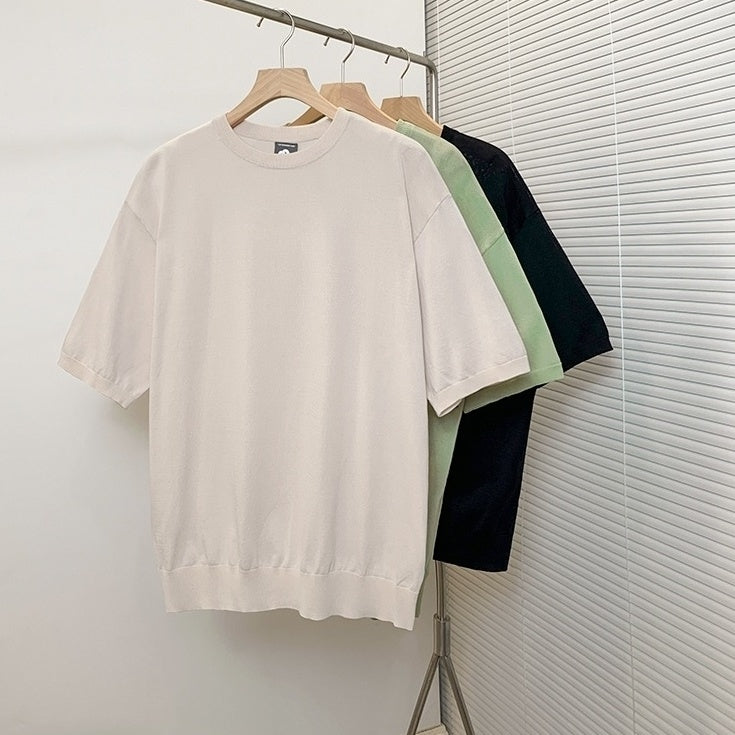 Summer Short Sleeve Knitted T-Shirt