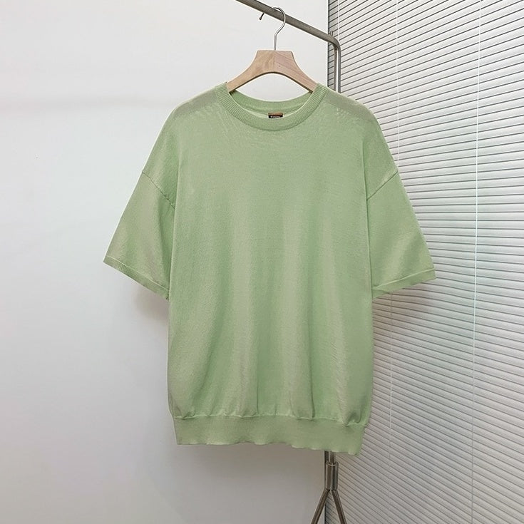 Summer Short Sleeve Knitted T-Shirt
