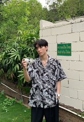 Summer Vacation Floral Print Short Sleeve Shirt