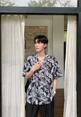 Summer Vacation Floral Print Short Sleeve Shirt