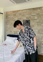 Summer Vacation Floral Print Short Sleeve Shirt