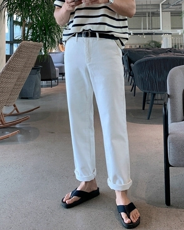 Summer White Straight Jeans