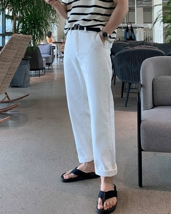 Summer White Straight Jeans