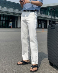 Summer White Straight Jeans