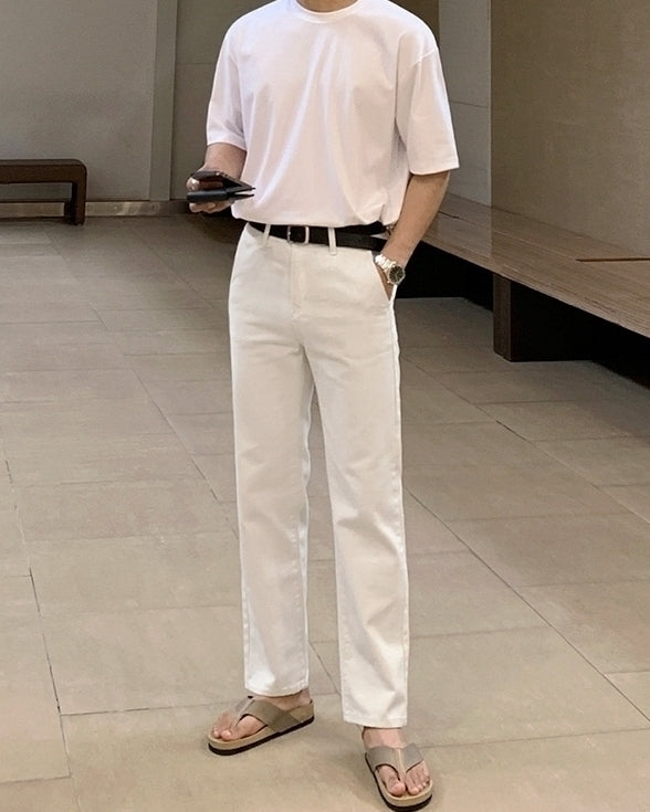 Summer White Straight Jeans