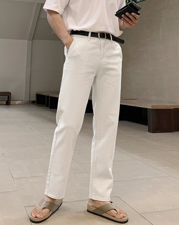 Summer White Straight Jeans