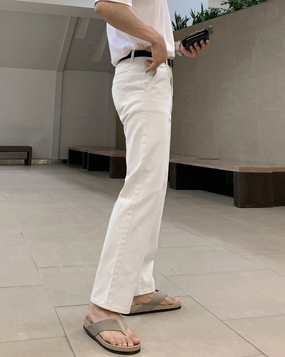 Summer White Straight Jeans