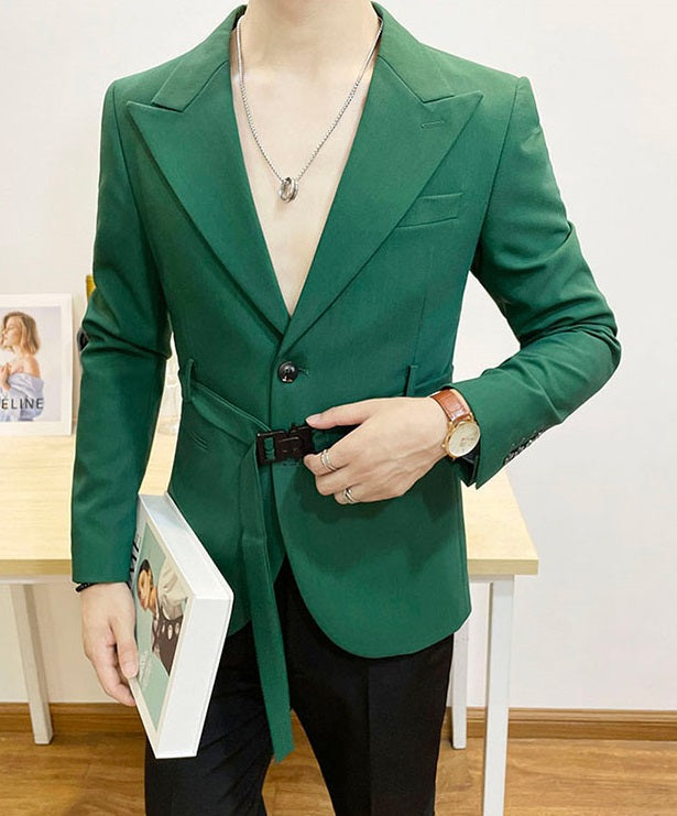 Black Belted Suit Jacket