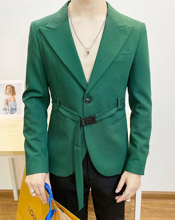 Black Belted Suit Jacket