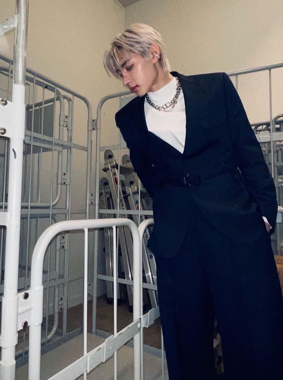 Black Belted Suit Jacket