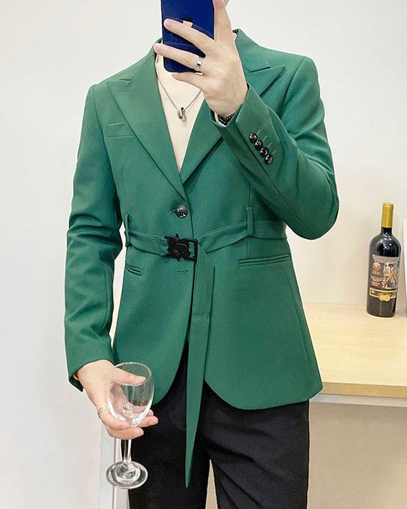 Black Belted Suit Jacket