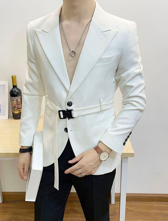 Black Belted Suit Jacket