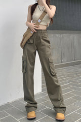 Green Multi Pocket Cargo Pants