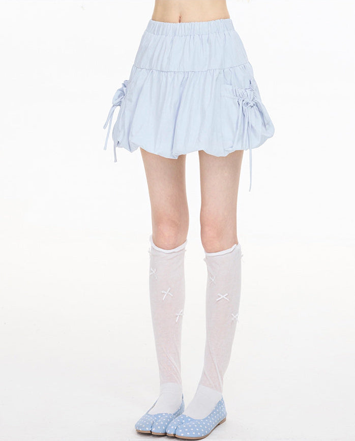 Sweet Campus Pocket Bubble Skirt