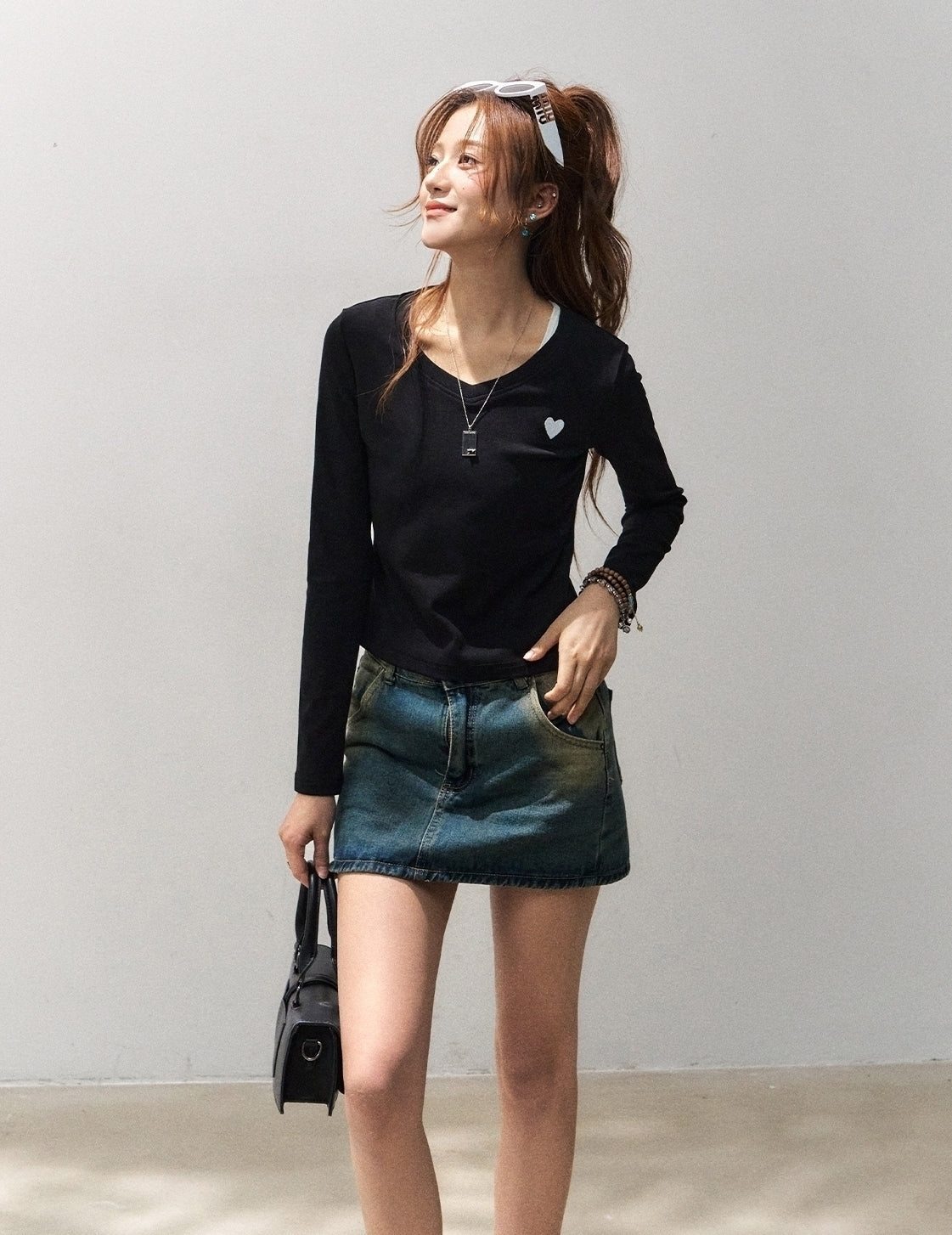 Sweet Heart Embroidered Slim Fit Top