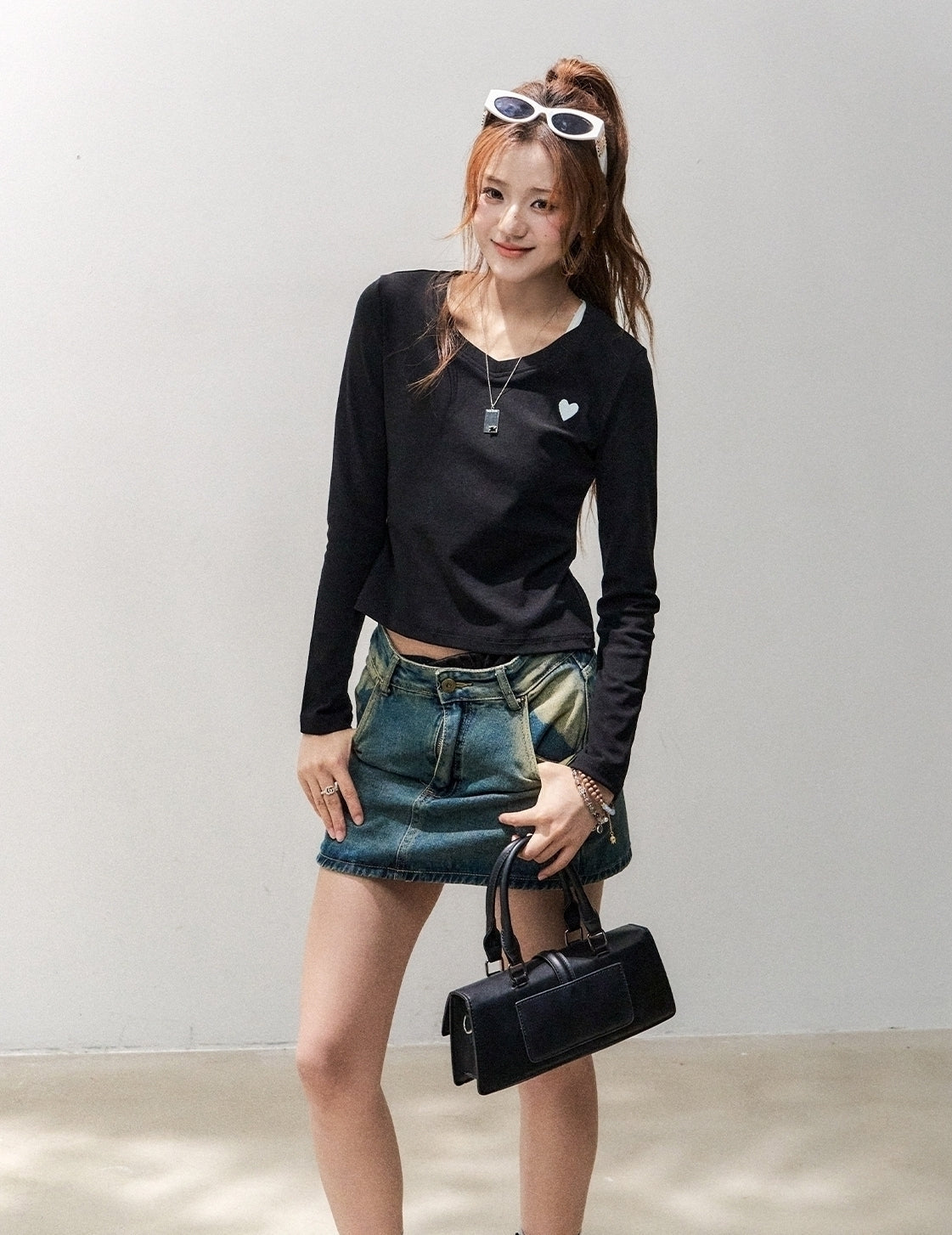 Sweet Heart Embroidered Slim Fit Top