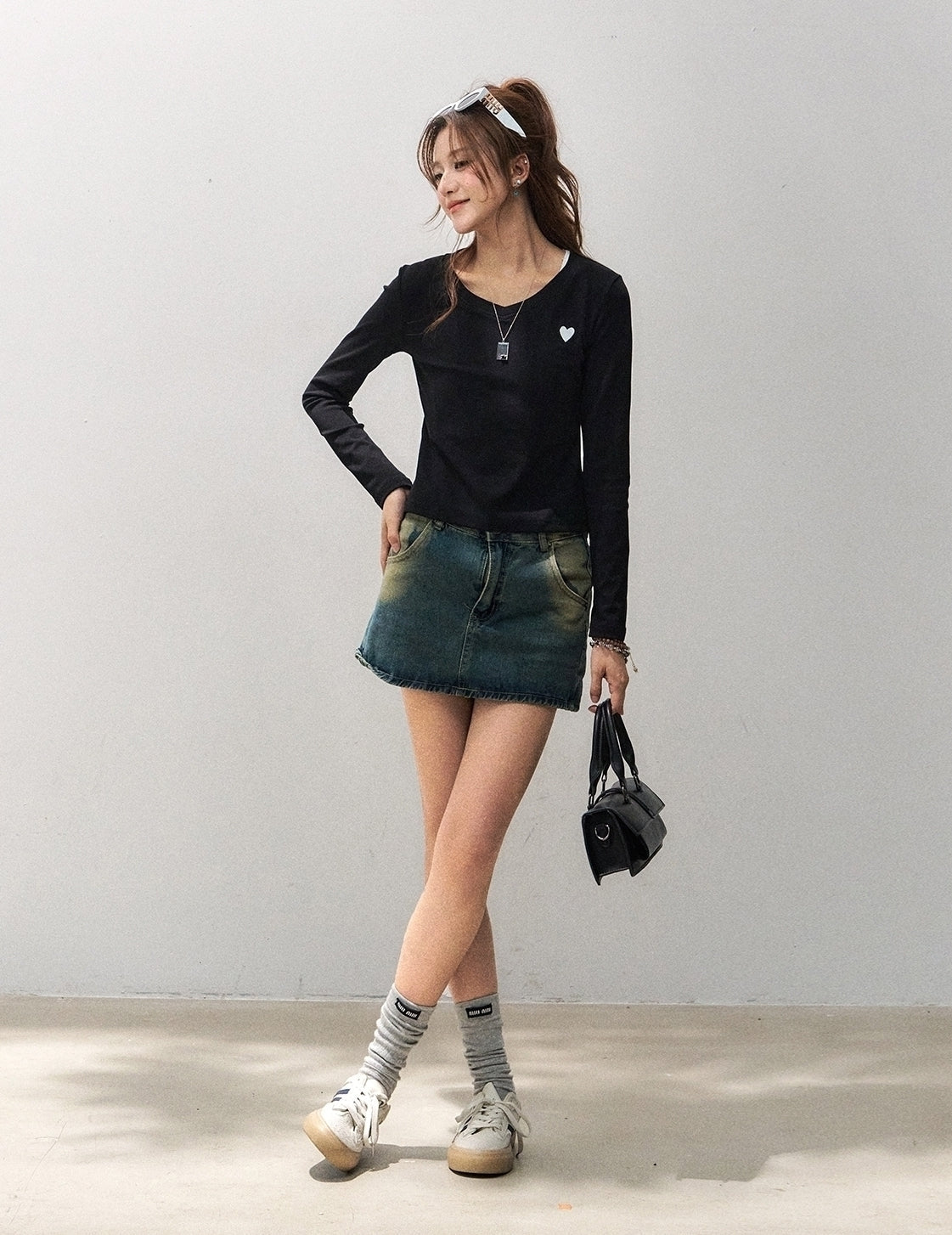 Sweet Heart Embroidered Slim Fit Top