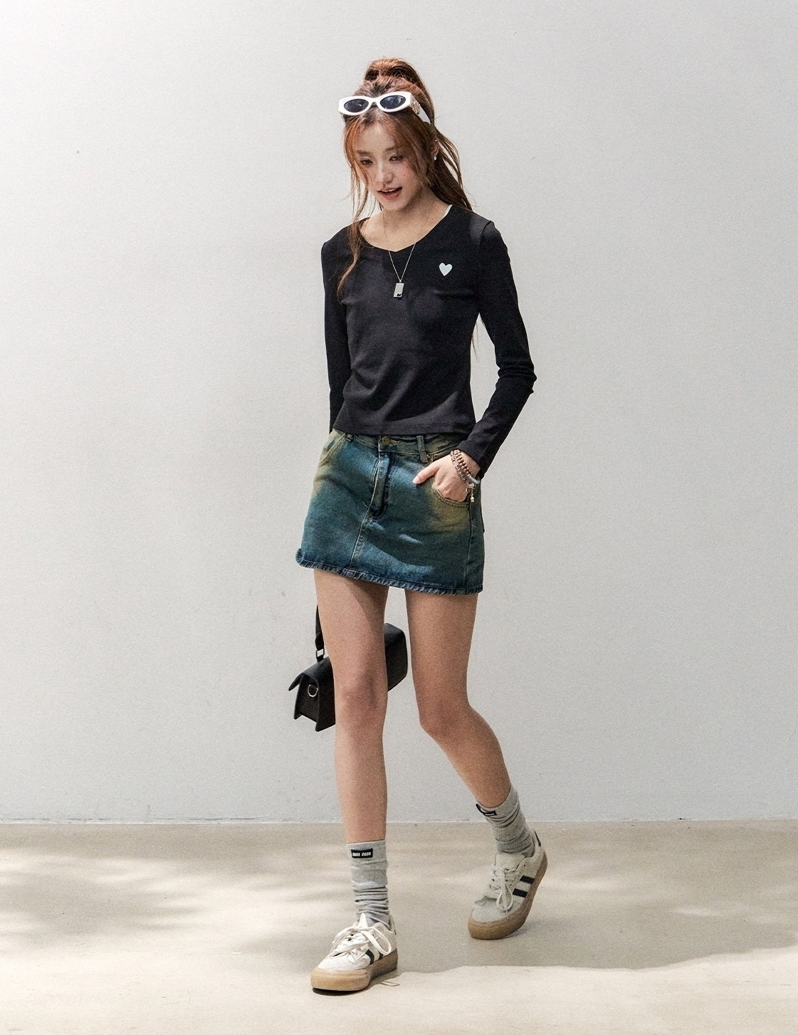 Sweet Heart Embroidered Slim Fit Top