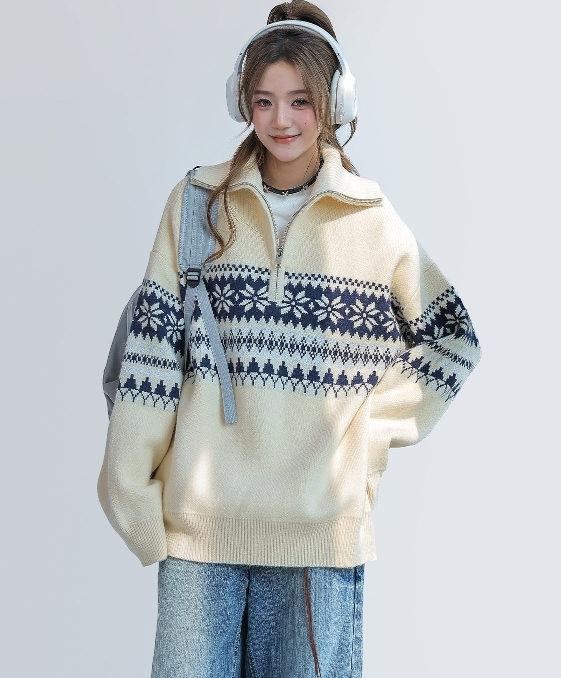 Sweet Puppy Embroidered Cozy Knitted Sweater