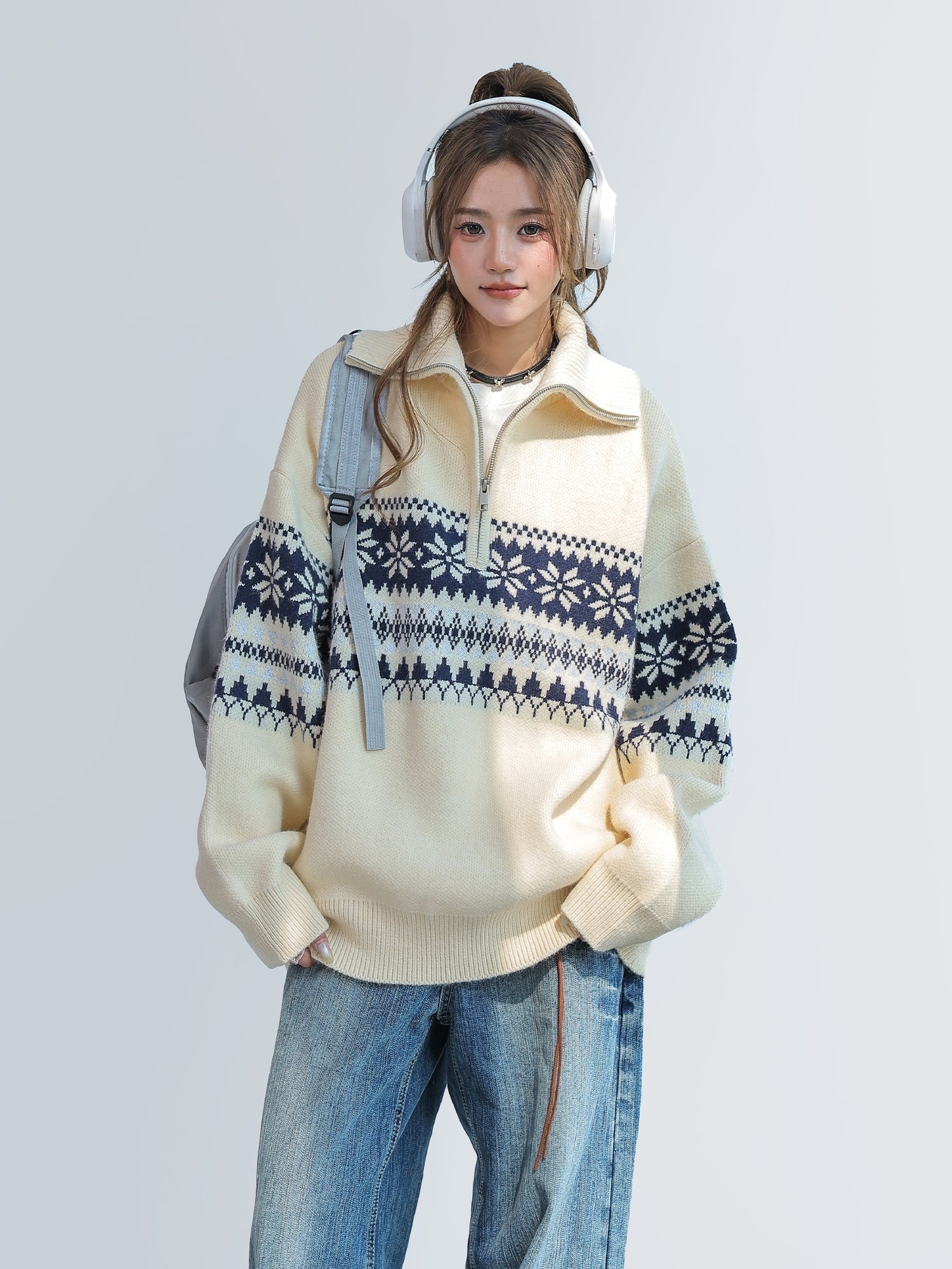 Sweet Puppy Embroidered Cozy Knitted Sweater