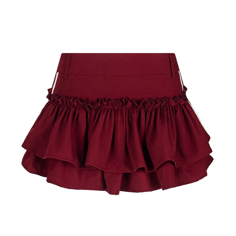 Sweet White Cake Skirt Ballet Style Pleated Mini Skirt