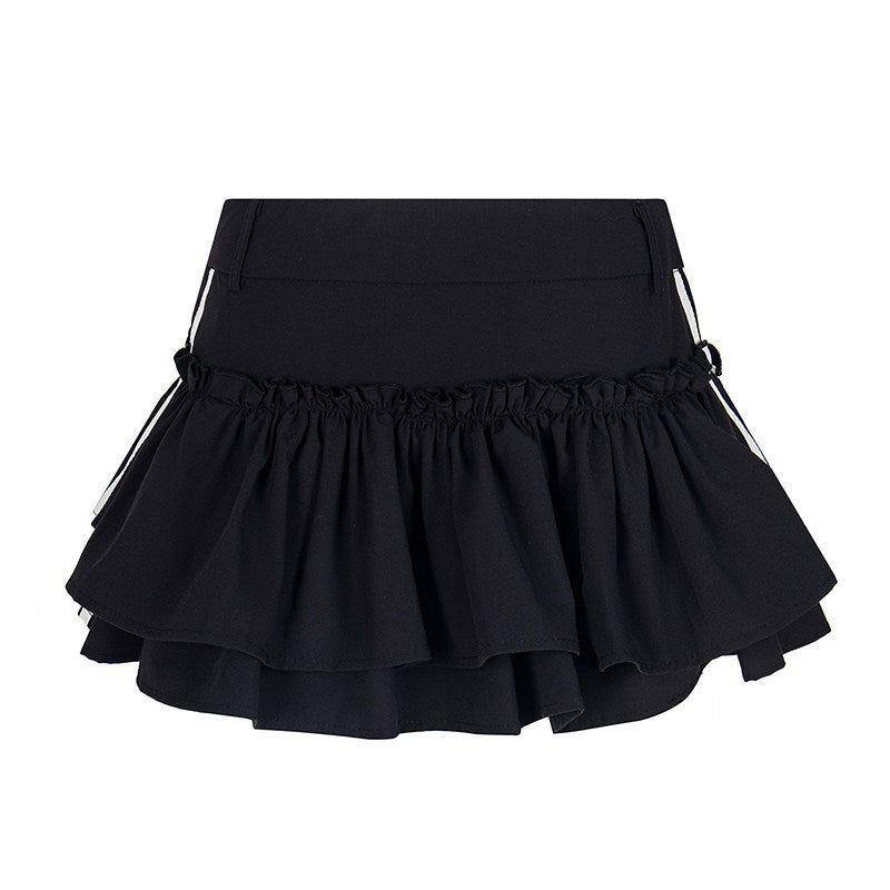 Sweet White Cake Skirt Ballet Style Pleated Mini Skirt