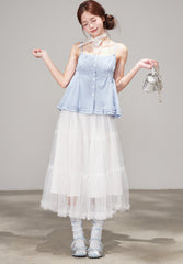 Sweet White Mesh Tulle Cake Skirt