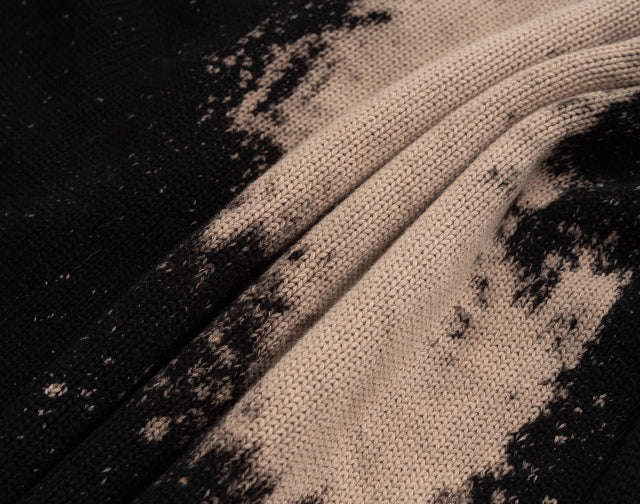 Black Tie-Dye Pin Embellished Sweater