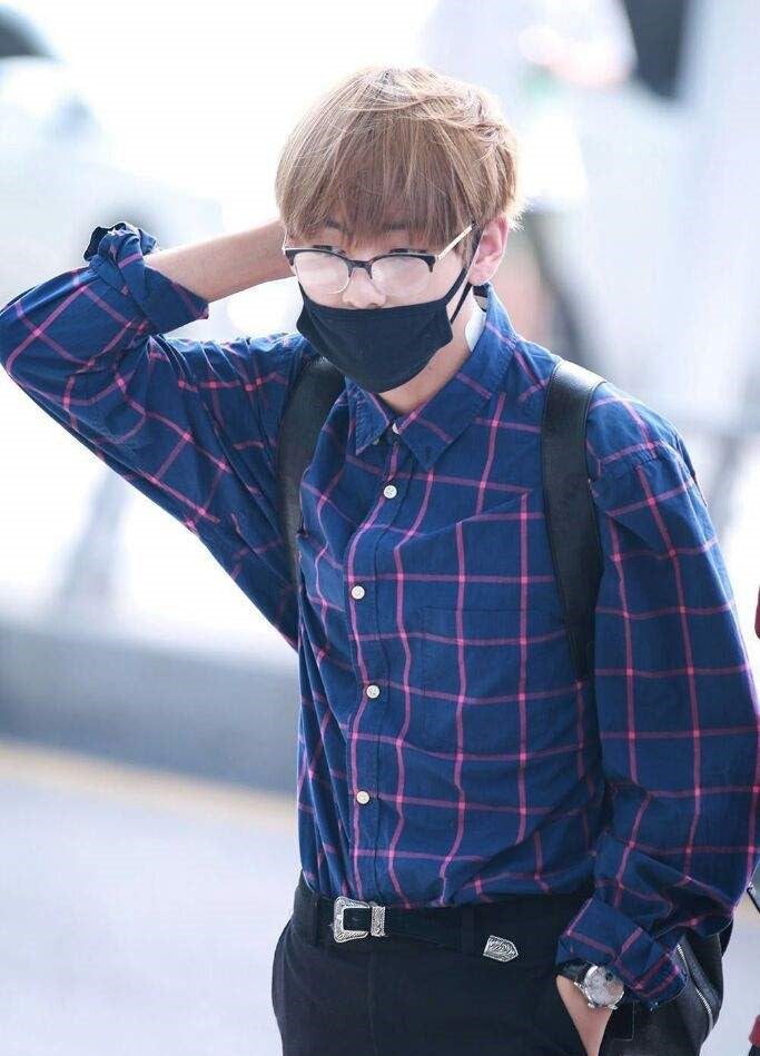 Blue Checkered Button-Up Shirt