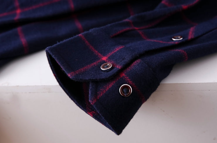 Blue Checkered Button-Up Shirt