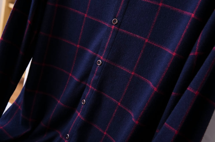 Blue Checkered Button-Up Shirt