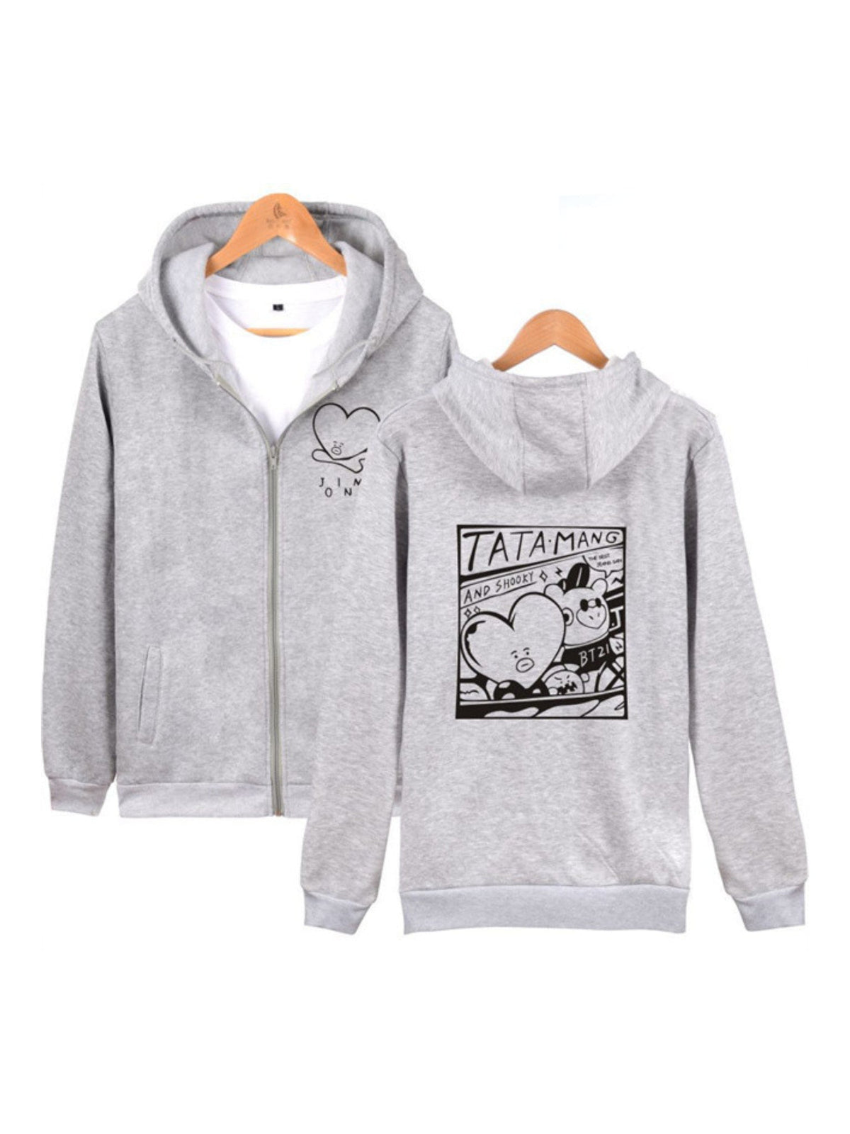 Grey Tata Mang' Zip-Hoodie