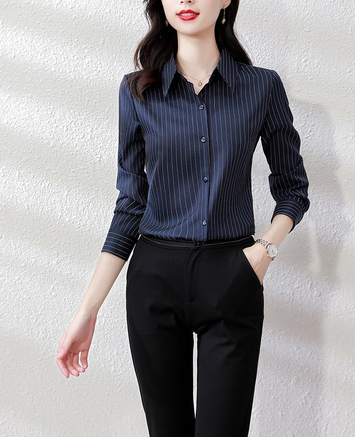 Red Stripe Collared Shirt