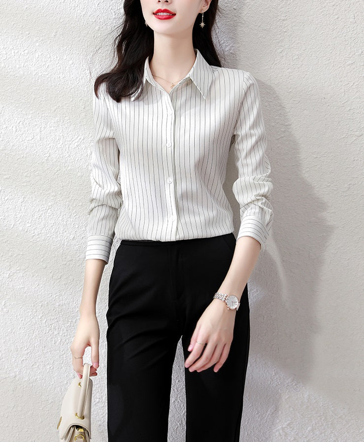 Red Stripe Collared Shirt