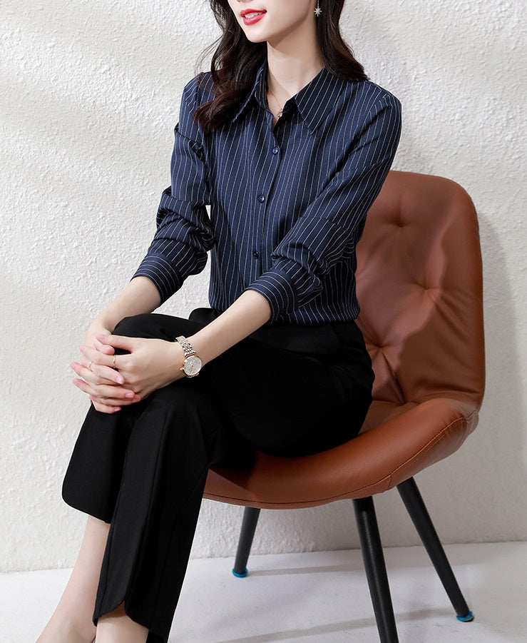 Red Stripe Collared Shirt