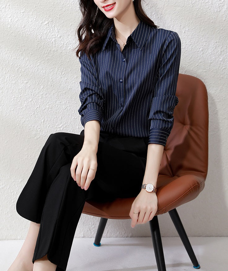 Red Stripe Collared Shirt