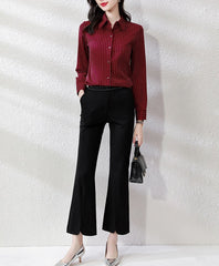 Red Stripe Collared Shirt