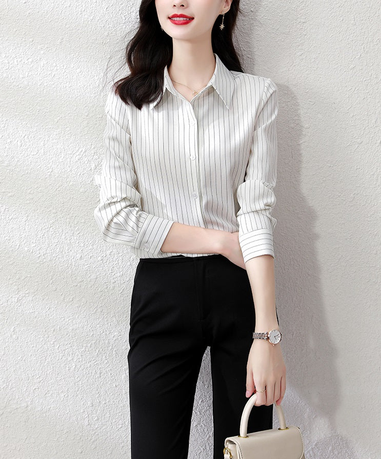 Red Stripe Collared Shirt