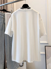 White Scenery Print T-Shirt