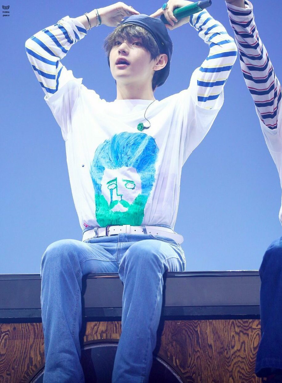White Taehyung Own Design Graffiti T-Shirt