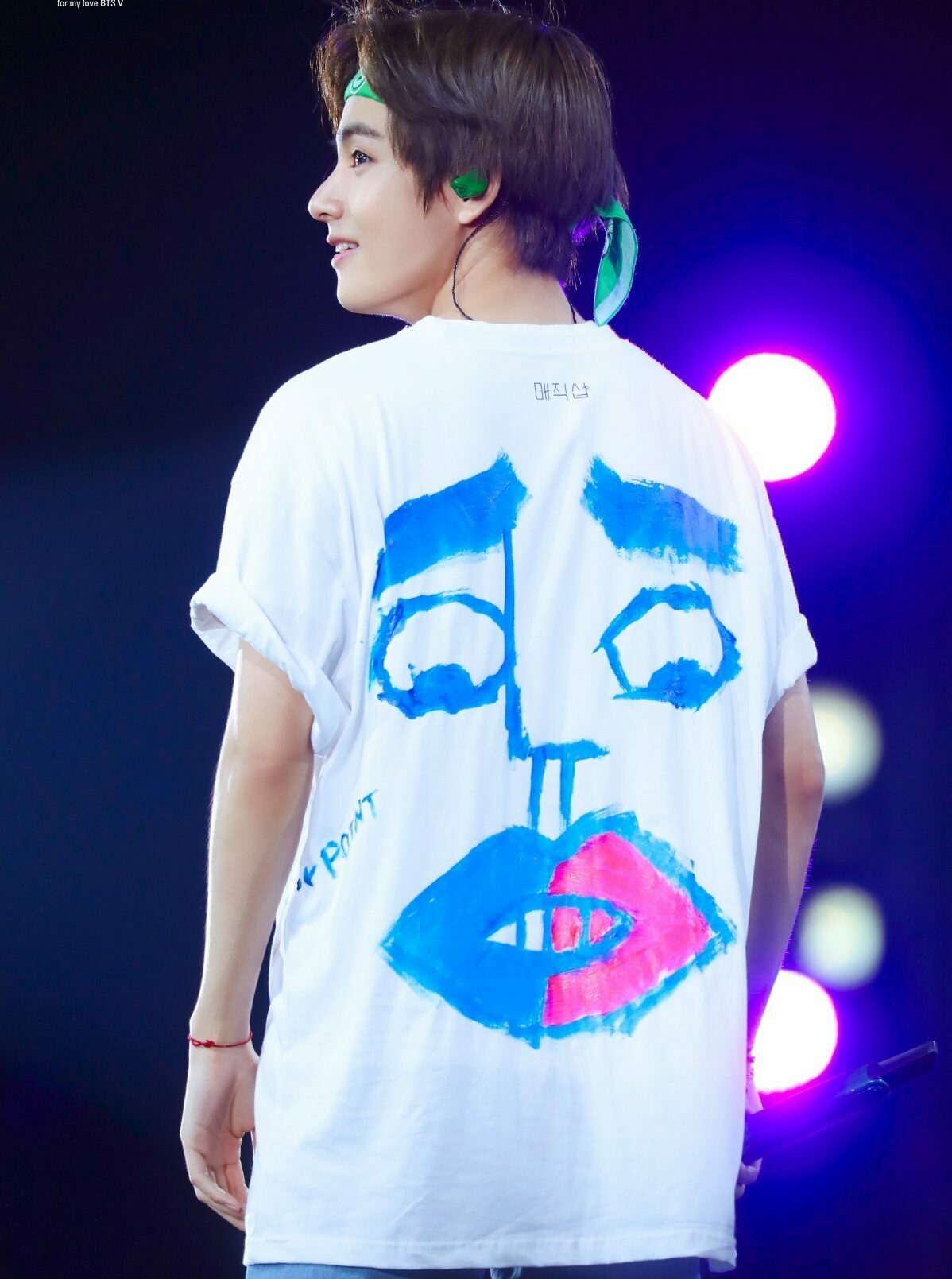 White Taehyung Own Design Graffiti T-Shirt