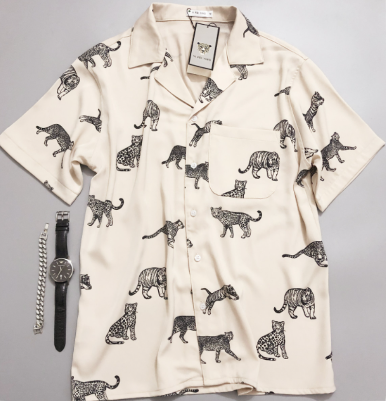Beige Leopard Printed Shirt