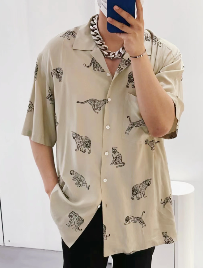 Beige Leopard Printed Shirt